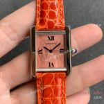 Swiss Quartz Cartier Tank Solo Salmon Dial Copy Watch Couple Wrist